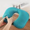 Portable Press Inflatable U-Shaped Travel Pillow Neck Support Pillow Compact Storage Outdoor Travel Accessory