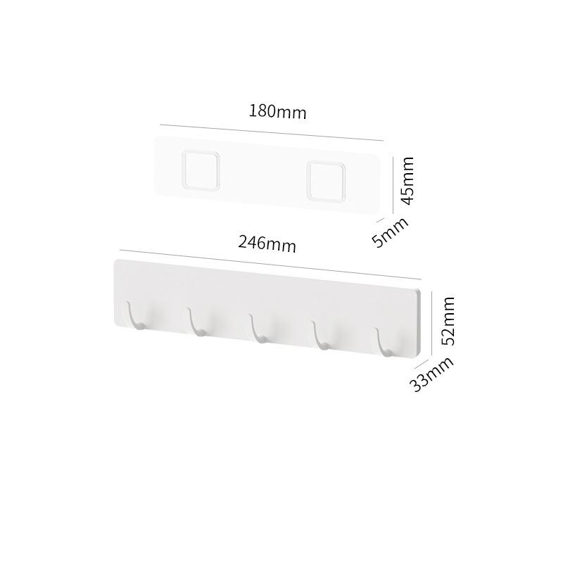 5-Hook Wall Mounted Hooks No Punching Bathroom Multi-Purpose Hooks Kitchen Rack Storage Rack