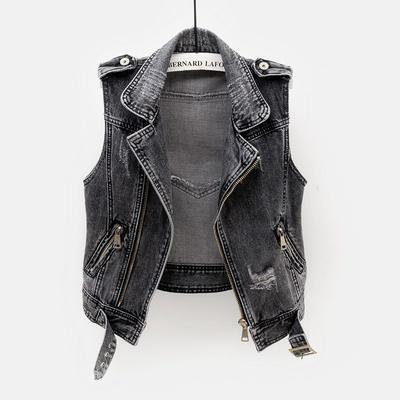 Jaqueta curta feminina plus size jean colete moda denim colete feminino primavera outono sem mangas