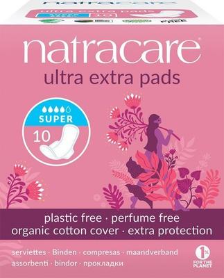 NATRACARE ULTRA EXTRA SUPER Sanitary Pads with Wings 10 Pcs