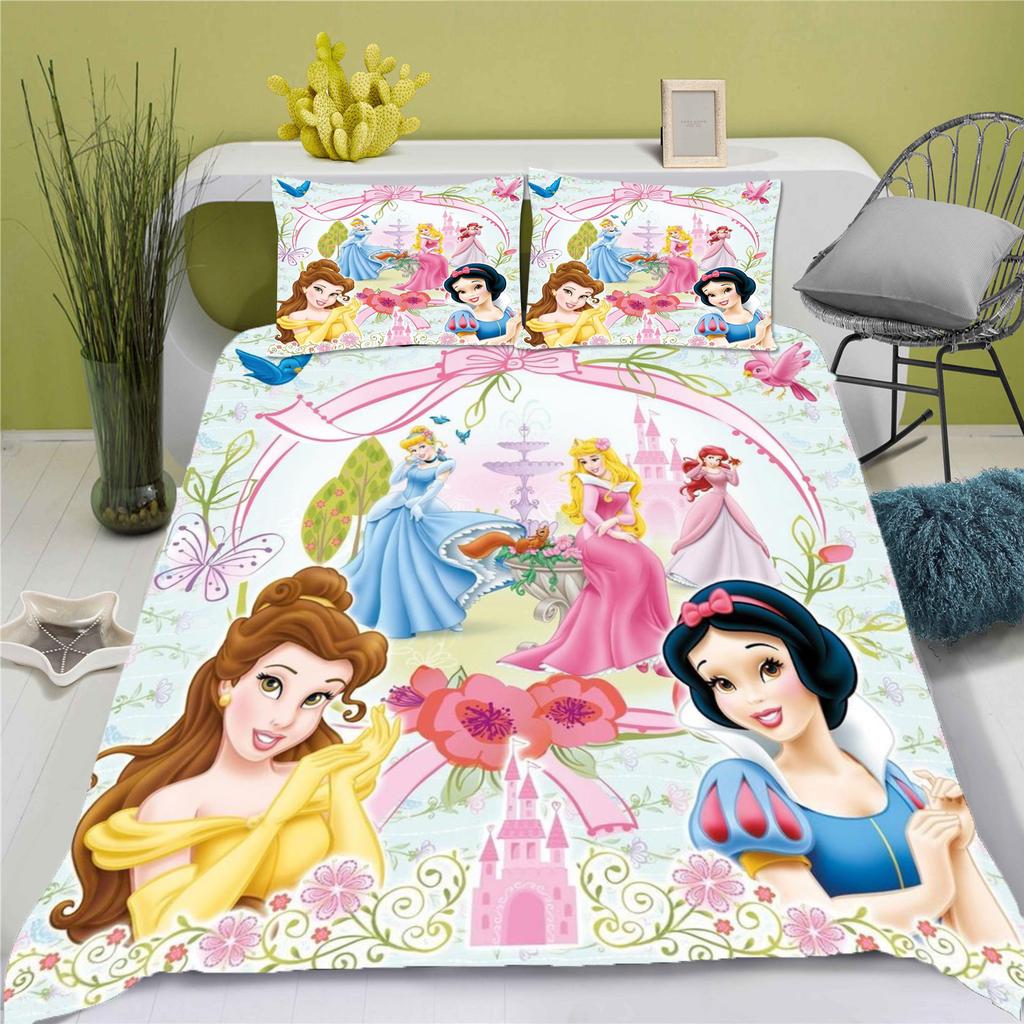 Snow White Duvet Cover Princess Series Set Comforter Bedding 3d Children'S Bedding Set 3-Piece 1 Quilt Cover King Size