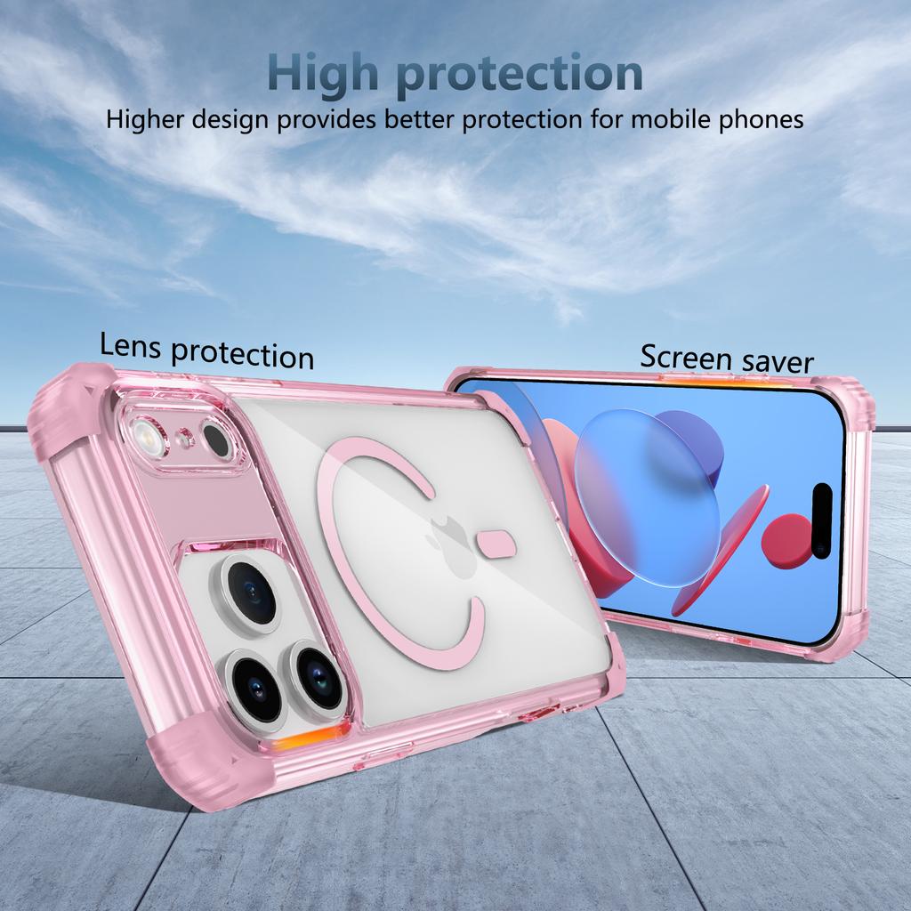 Armor Shockproof Magnetic Wireless Charging Transparent Case For iPhone 17 16 14 13 12 11 15 Pro Max Plus 17Air Magsafe Cover