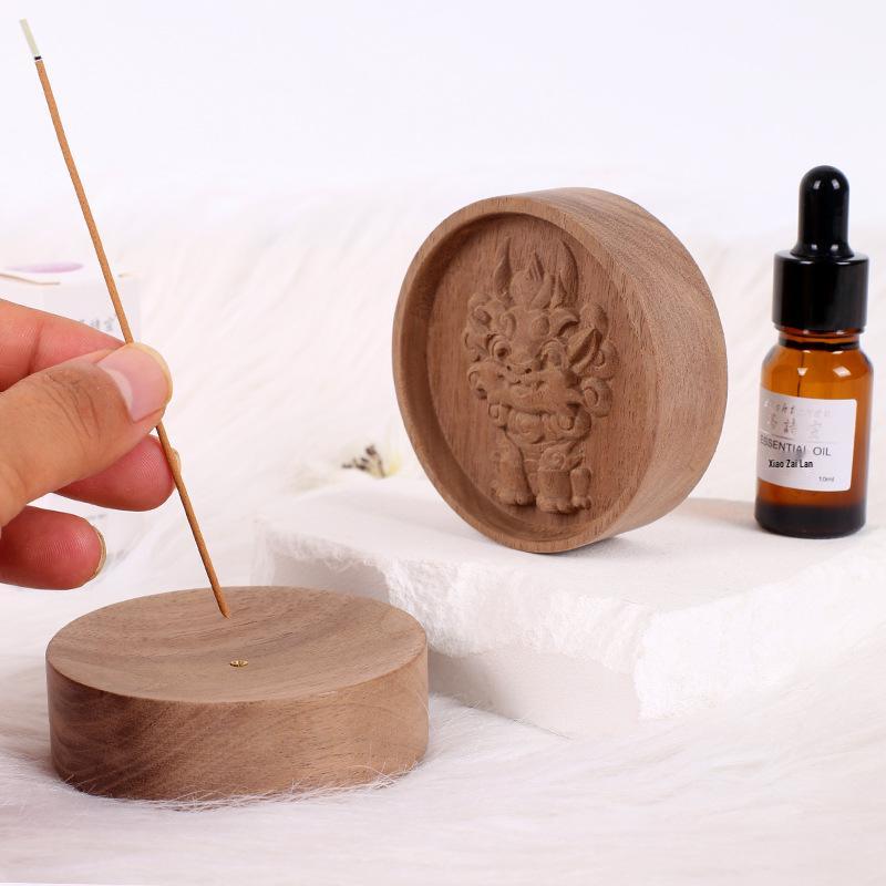 Solid Wood Aroma Diffuser & Incense Tray Ornament for Home & Bedroom