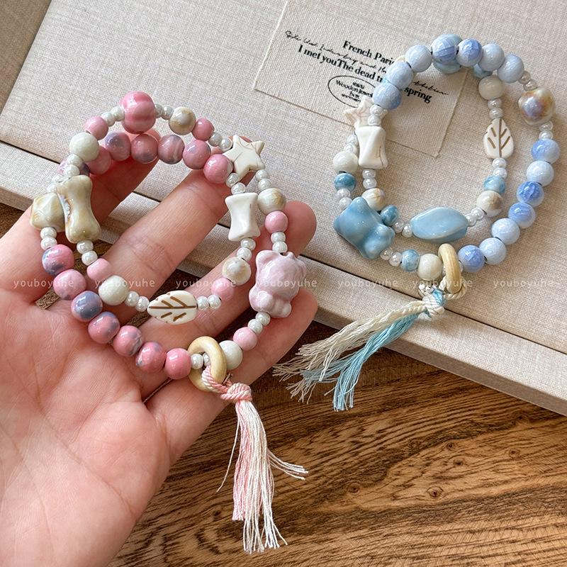 Bracelet chiot couleur fraîcheur petite niche bracelet cœur fille douce été fête étudiante bijoux petite amie