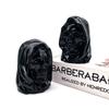 Natural Crystal Craft Obsidian Wizard Skulls Hand Carving 80mm Black Obsidian Skulls for Halloween Decoration