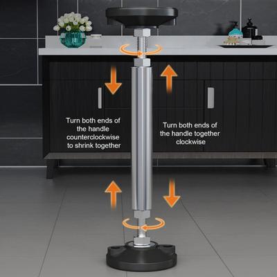1 Pair Furniture Support Legs Adjustable Stainless Steel Telescopic Poles Easy Installation Support Legs with Anti-slip Pads for Bed Couch Dresser