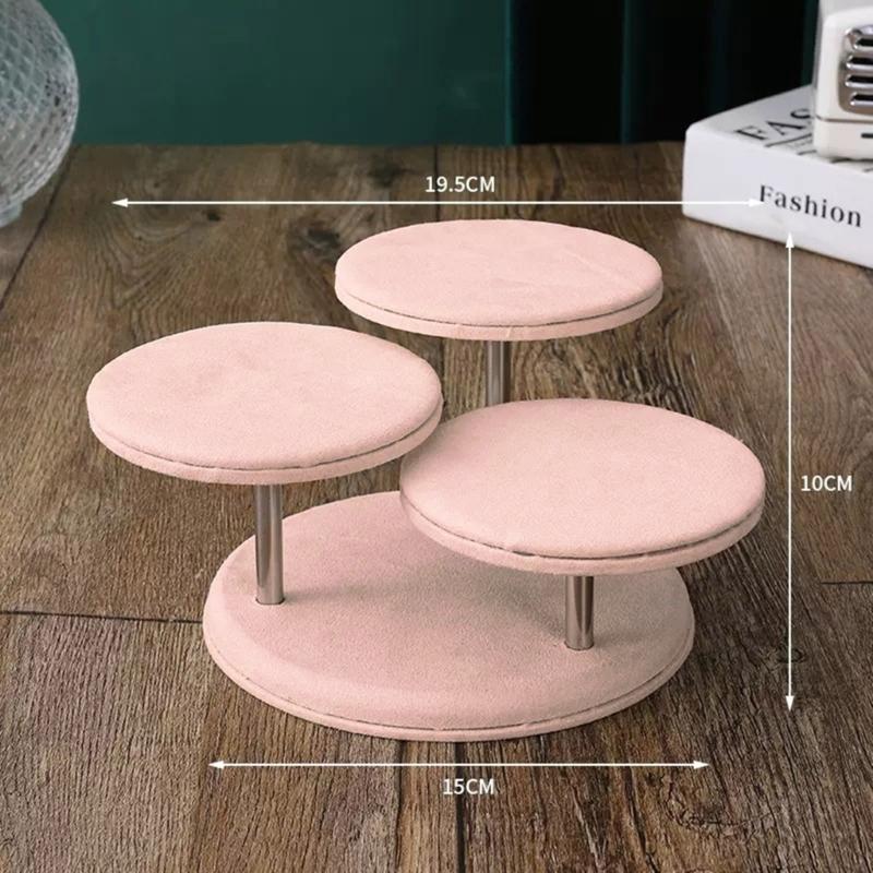 Elegant Jewelry Organizer Showcasing Accessories Fabric Material Rings Display Stand Great for Jewelers and Enthusiasts