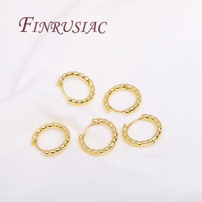 Fashion Hoops Earrings For Women Jewelry Accessories 18K Real Gold Plated Twist Circle Hoop Earring Female,Jewelry Gifts