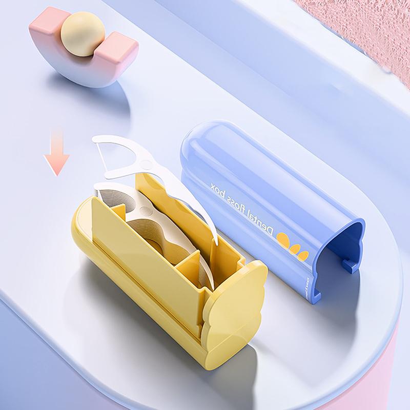 Dopamine Dental Floss Box, Portable Home Use, Automatic Pop-Out Mini Dental Floss Storage Box, Floss Holder For Between Teeth.