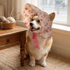 Floral Pattern Cat Sun Protection Hat Adjustable Dog Sunscreen Hat Pet Head Wear  For Dogs Cats
