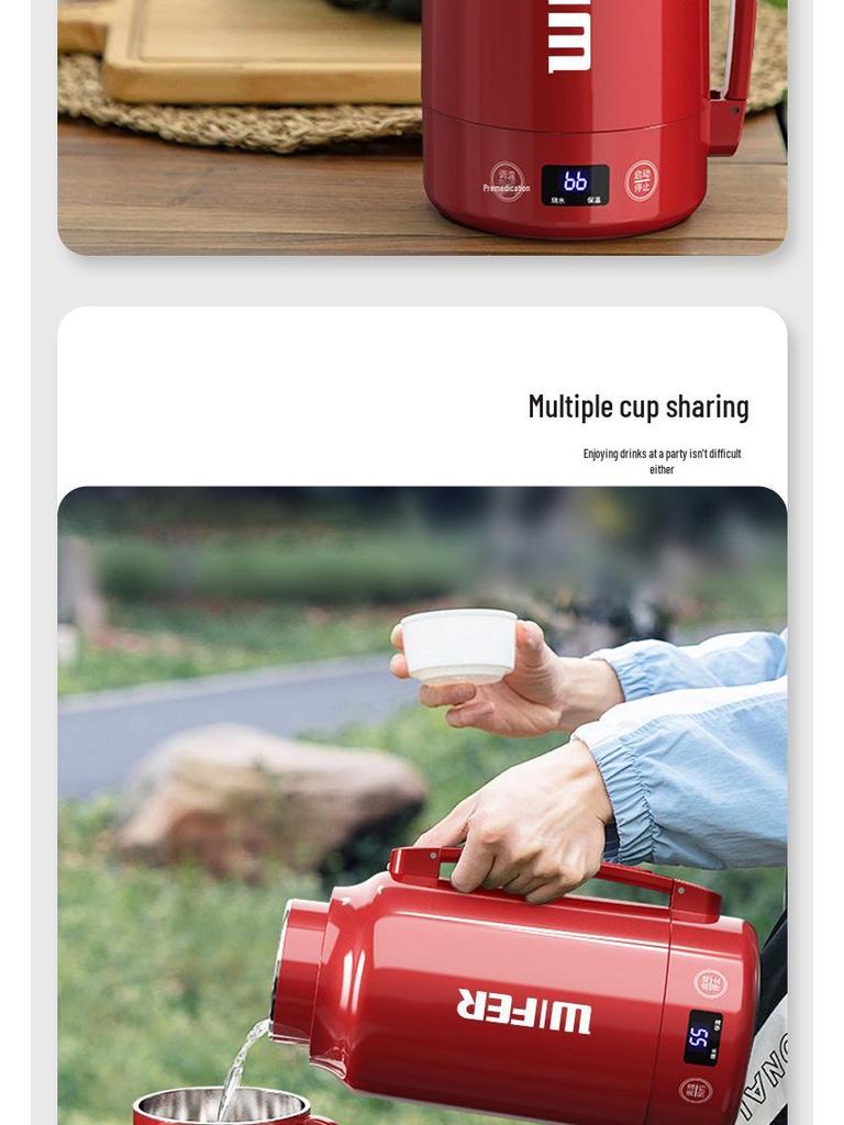 Good Wife Smart Portable Electric Kettle with Keep Warm, Large Capacity, and Temperature Control for Home and Travel.