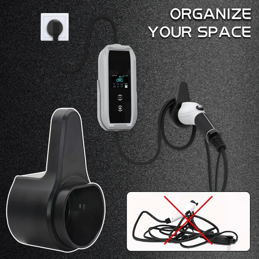 AD EV Charger Plug Holder for Electric Vehicle Charging Cable Plug Stand Extra Protection Wallbox Wallmounted Cable Holders