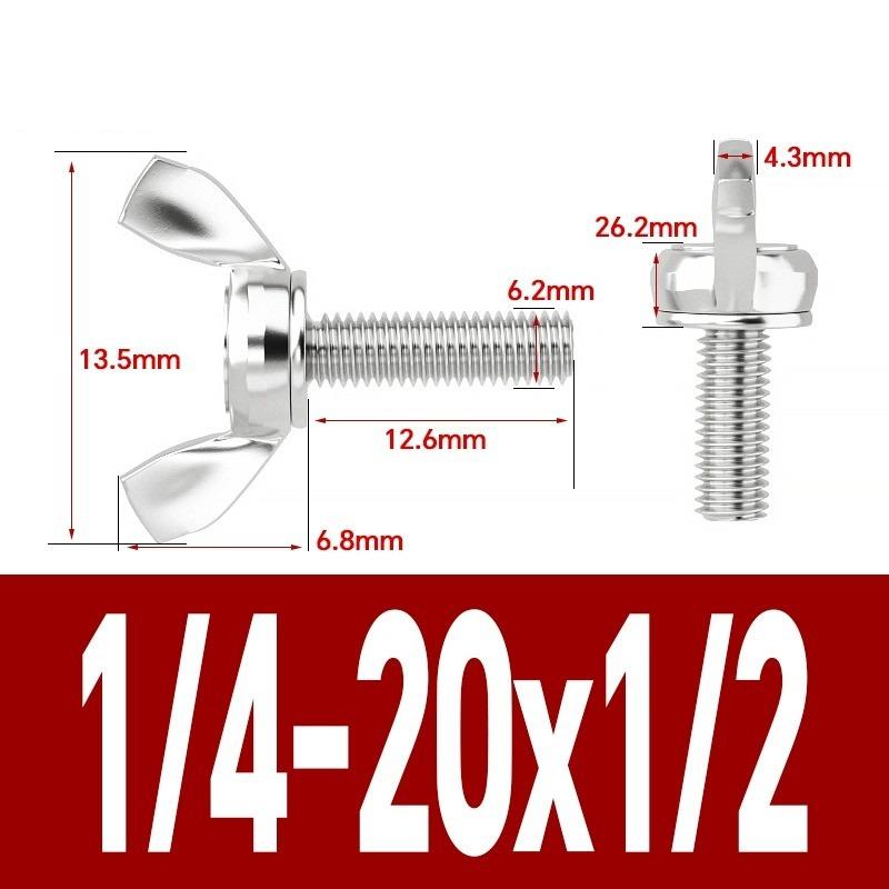 BSW / UNC 10#-24 1/4-20 Acciaio Inossidabile 304 A2 Viti Serrabili a Mano Bulloni a Farfalla Vite a Molla Regolabile