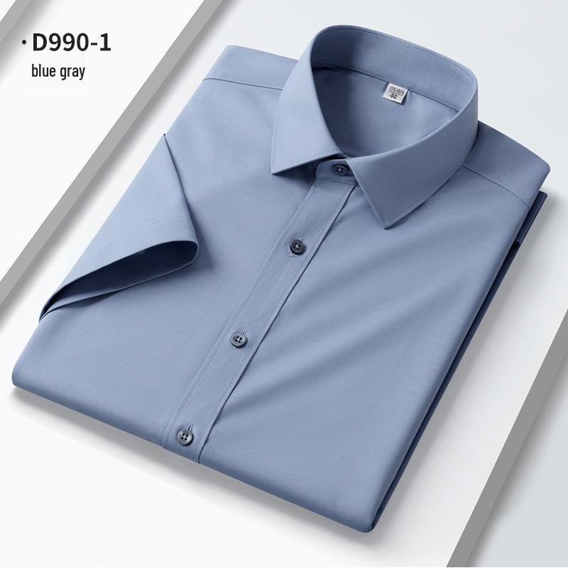 **Men's Summer Modal Stretch Non-Iron Short Sleeve Shirt | Casual Business Comfort**
