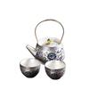 Full Silver Blue And White Twisted Lotus Beam Pot, One Pot And Two Cups Of Tea Set, Convenient For Home Use, New Teapot, Teapot