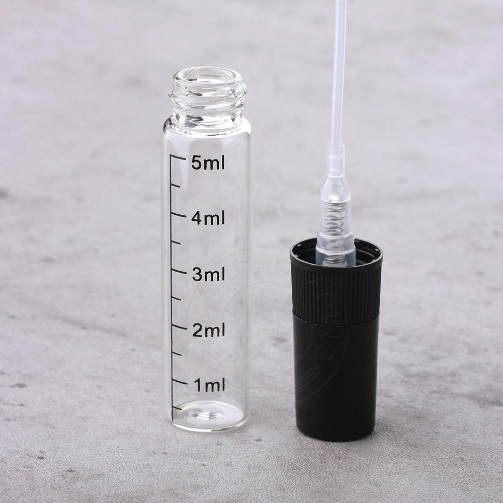 10pcs Fine Mist Spray Bottle Portable Graduated Glass Refillable Perfume Bottles Sample Sprayer Empty Bottle Vials