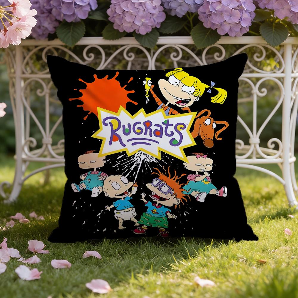 Anime cartoon R-Rugrats Cushion Cover Home & Car Dual-Scene Pillow Cover: Reversible for Premium Comfort