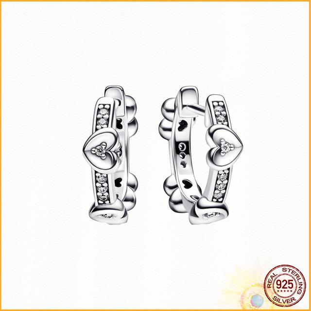 Sparkling Infinity Heart Stud Fashion Earrings 925 Sterling Silver Women  Fashion  Boutique Gift Anniversary Birthday Gift