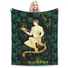 Twelve zodiac signs digital-printed polyester Bedroom velvet flannel soft sofa cover blanket Fleece soft cover blankets for beds