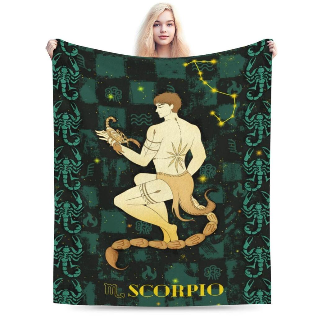 Twelve zodiac signs digital-printed polyester Bedroom velvet flannel soft sofa cover blanket Fleece soft cover blankets for beds