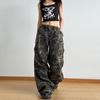 New Military Green Camouflage Multi-pocket Jeans for Men and Women 2026, Straight Loose Hip-hop High-waisted Wide-leg Pants