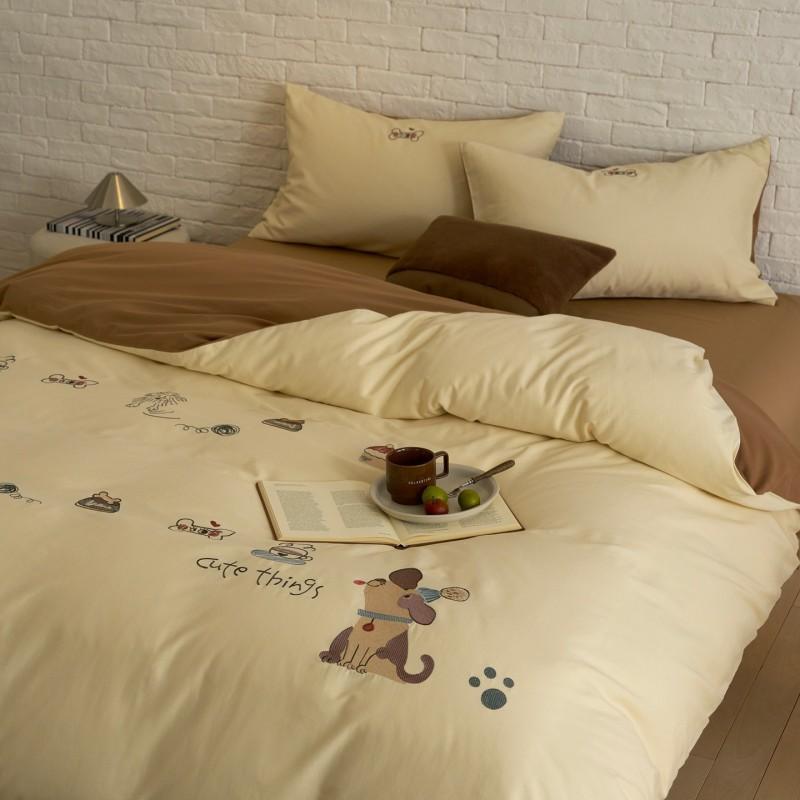 2026 100% Cotton Brushed Kids Embroidered Bedding Set