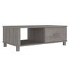 Table basse - vidaXL - HAMAR - Bois massif de pin - Gris clair - 100x55x35 cm
