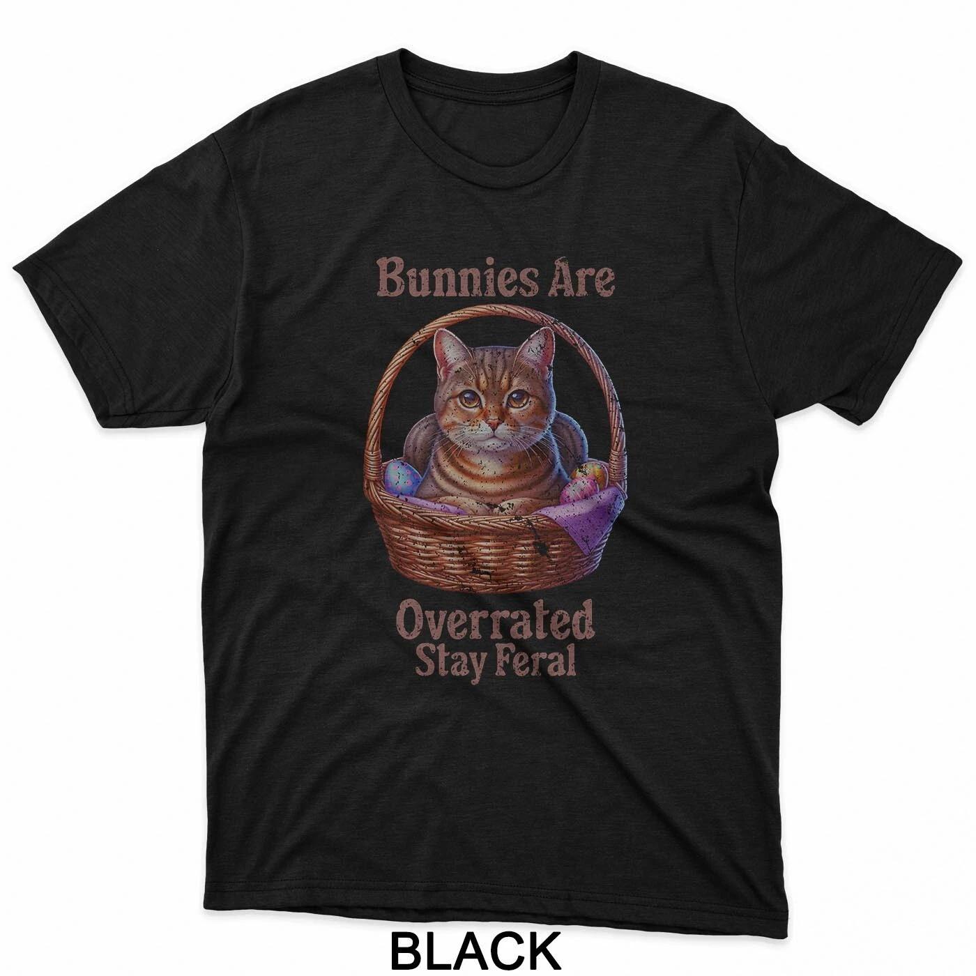 Bunnies Are Overrated Cute Easter Cat T-Shirt 3XL