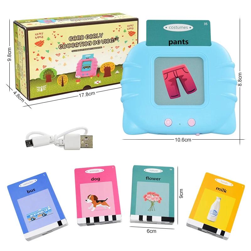 Early Education Learn English Words Toys Kids Audio Electronic Cards Book Cognitive Talking Flash Cards Game for Toddlers Gift