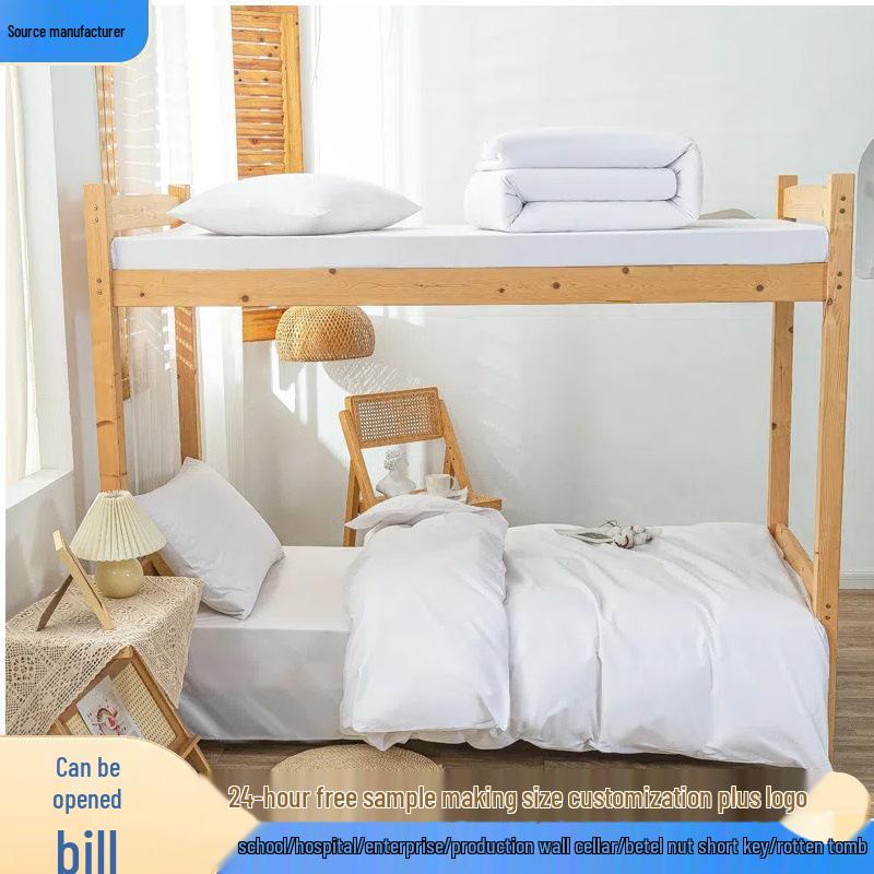 Solid Color Cotton Duvet Cover Set - 3 Piece Bedding for Bunk or Dorm Beds with Pillowcases