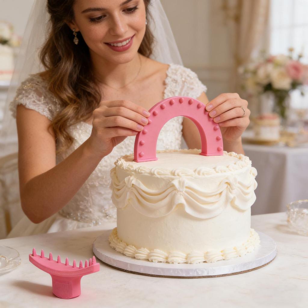 2PCS Cake Arch Guide Tool Baking Piping Stencil Beginner Friendly Pastry Tool for Cake Decorating, Home Bakery & Pastry Shop
