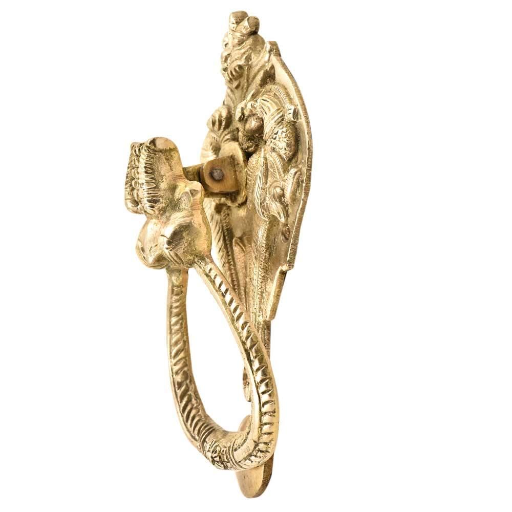 Dragon Face Brass Door Knocker - Gold Door Decorations - Knockers Home Decor Home Entrance Decor Items