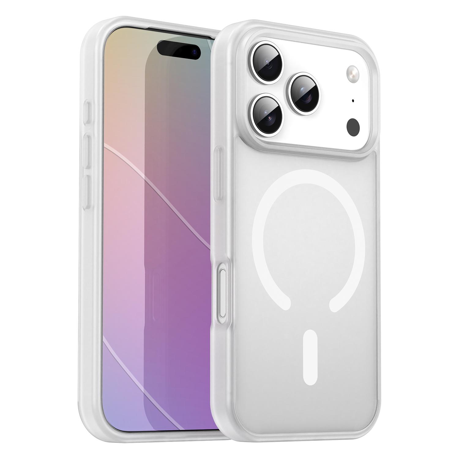 

iPhone 17 Pro Max Magsafe Phone Case,Translucent Matte Shockproof Magnetic Phone Cover for iPhone 17 Pro Max білий