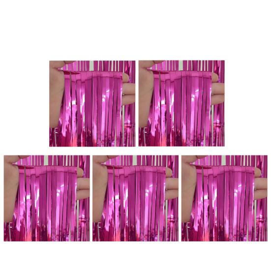 Sparkling Foil Fringe Curtains 1x2m Metallic Streamer Backdrop for Wedding