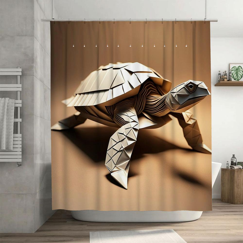 3D Turtle Print Shower Curtain Waterproof Decorative Home Bath Rug Decor Bathroom Liner Accessories for Kids 180X240cm