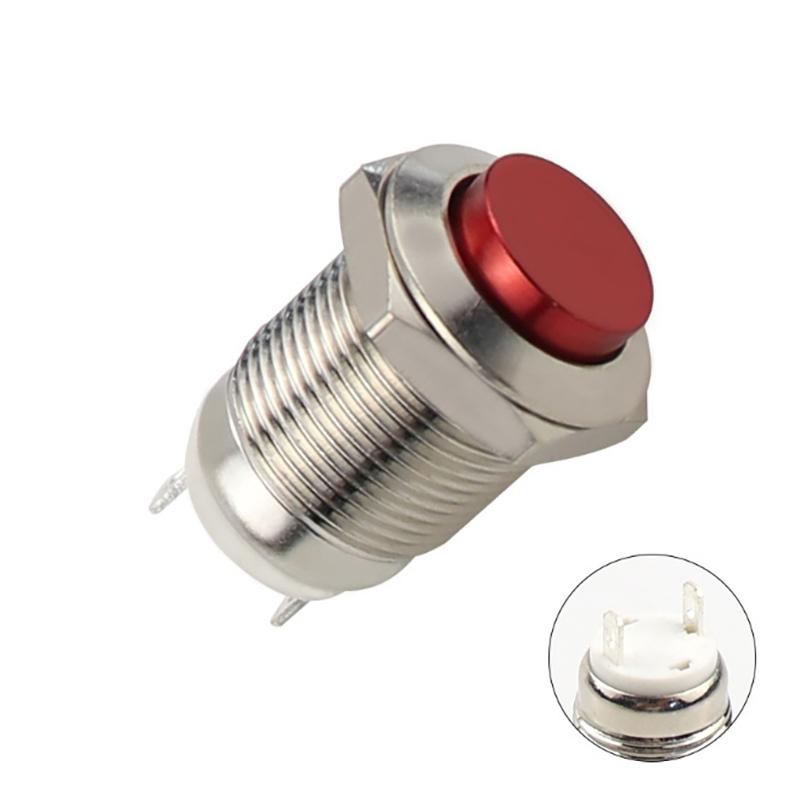 1pc 12 MM Self-locking Metal Push Button Switch Reset Start Stop Round High Normally Open/Normally Closed Head