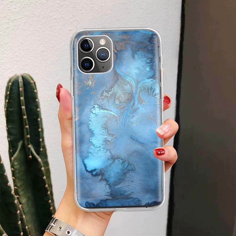 Granite Marble For iPhone 17 Air 16 15 14 Plus 13 Mini 12 11 Pro Max Phone Case 16E 7 Print 8 SE Fundas Cover Soft Coque 16 15 1