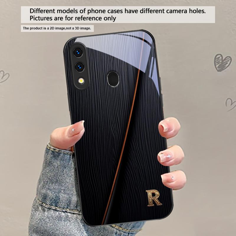 

Elegant letter S M R For Samsung Galaxy A30 A31 A32 A33 A34 A35 A42 A30s A20 A25 A26 A51 A56 A54 A72 A73 A70 Glass Phone Case Galaxy A8s