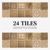 24 European Mandala Flower Tile Stickers: Waterproof, Self-Adhesive PVC for Kitchen & Bathroom Walls