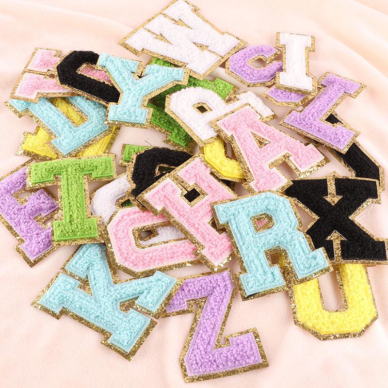 1 Stück Große Aufbügelbare Chenille Buchstaben-Flicken Für Kleidung Für Jacken Aufkleber Stickerei Buchstaben-Flicken Applikation Buchstaben-Flicken DIY