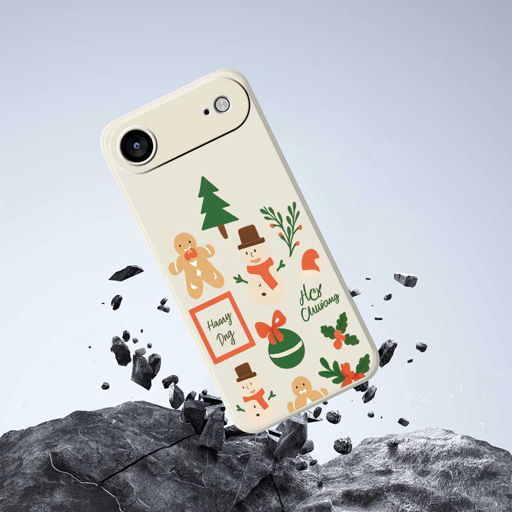 For iPhone 17 Air Case Christmas Snowman Pattern Printing Straight Edge TPU Phone Back Cover