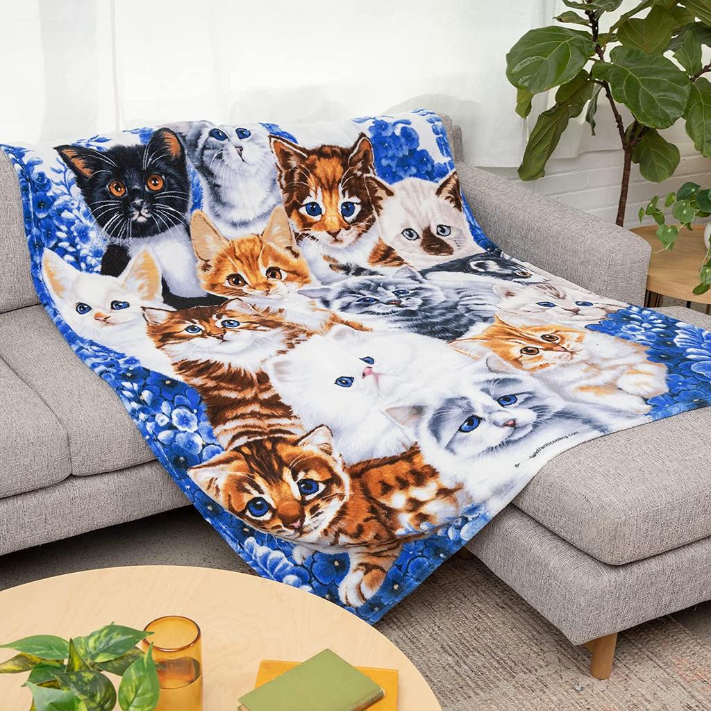 Cat Blanket Cute Cat Decor Animal Throw Blanket Cat Gifts for Cat Lovers Girls Boys Super Warm Soft Lightweight Flannel Blanket