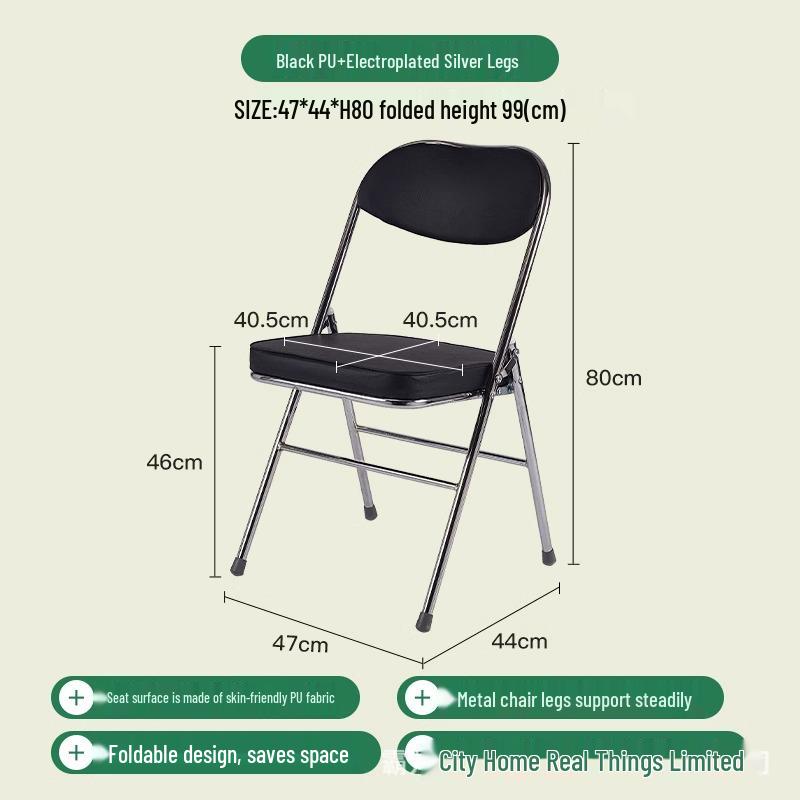Thickened Retro Corduroy Folding Metal Chair for Dining & Photography