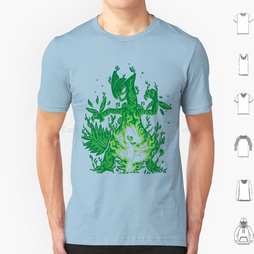 Silhouette : Grass Lizard Evolution T Shirt Big Size 100% Cotton Silhouette Evolution Generation 3 Pókèmón P ? K ? Chü Tr ? ? ?