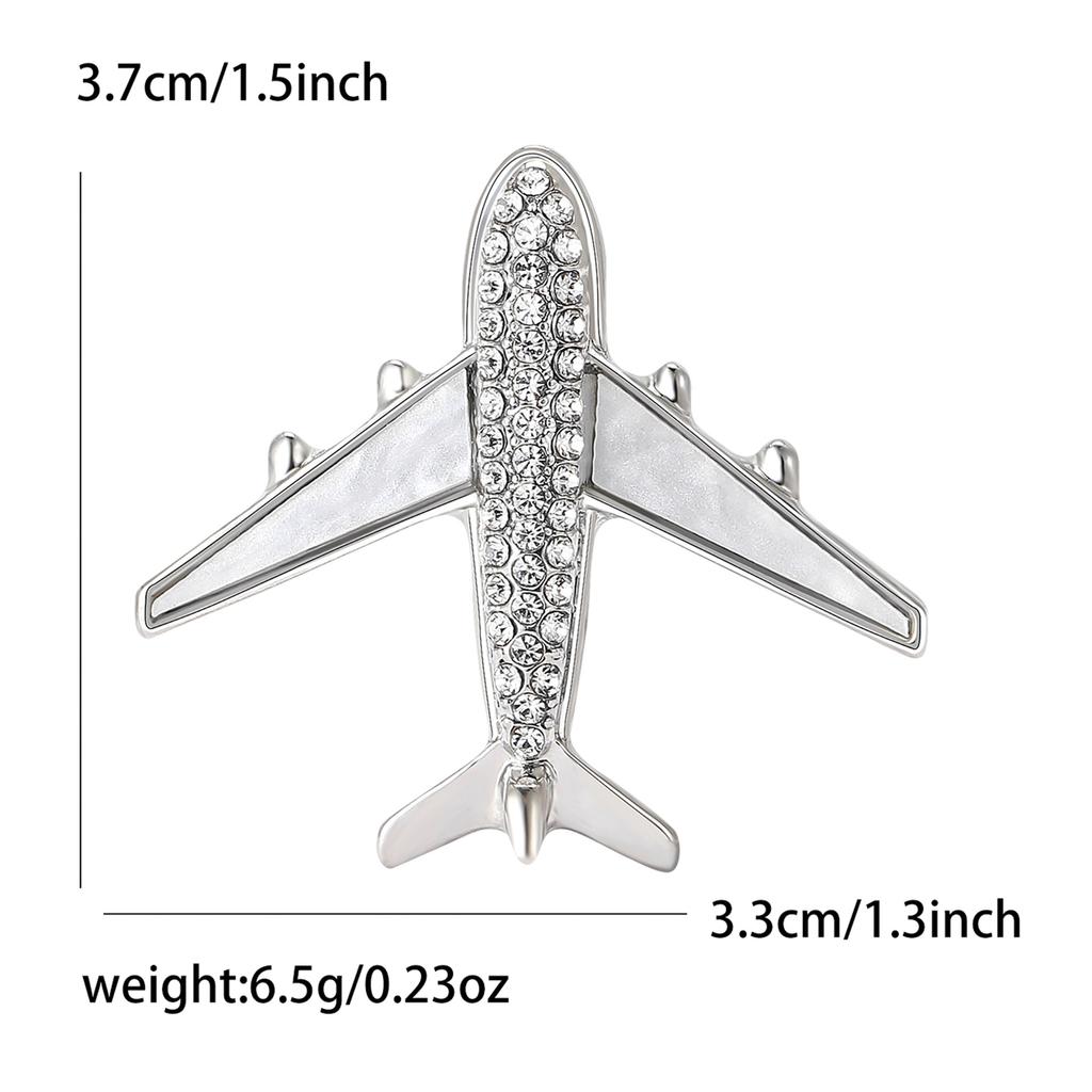 Simple And Stylish Alloy Rhinestone Aircraft Brooch Creative Versatile Men'S And Women'S Suit Coat Corsage Jewelry Pin