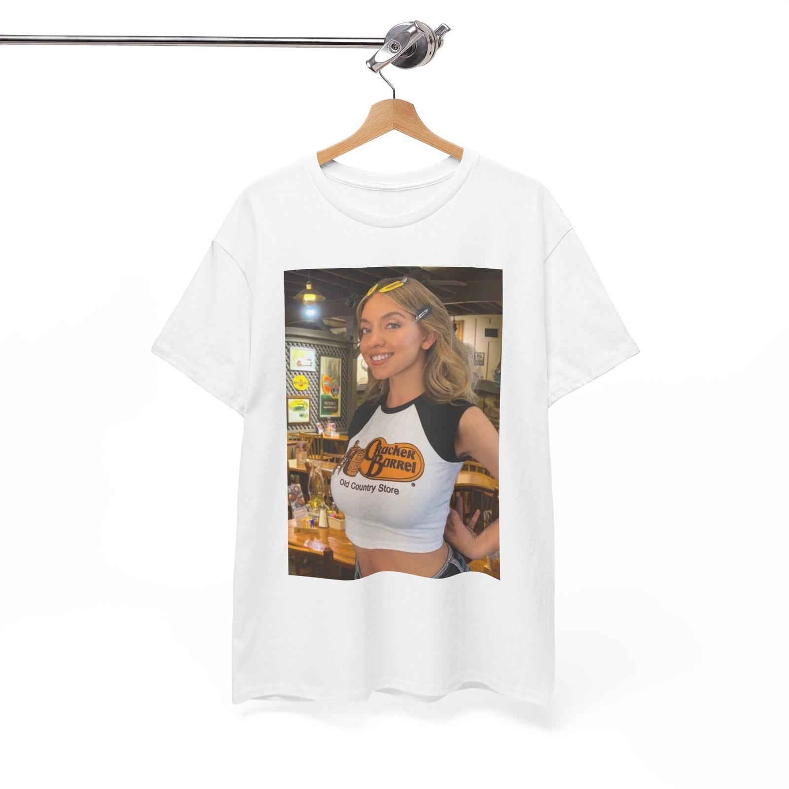 Sydney Sweeney Graphic T Shirt Cracker Barrel Funny Gift Unisex Heavy Cotton Tee XL