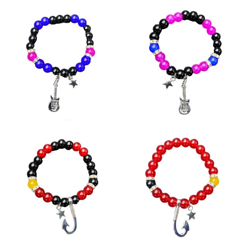 1/2Pcs Magnetic Couple Bracelet Set Adjustable Matching Bangles Fashionable Beads Handchain Jewelry for Fashion Lovers