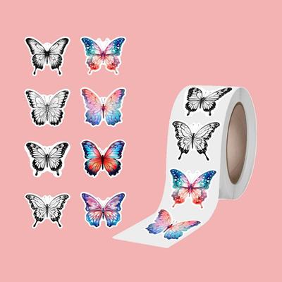 500 מדבקות, פרפרים, מדבקות, אסתטיקה גבוהה, מעודנות, דוגמאות צבעוניות, מעטפות דקורטיביות, אריזות מתנה, מדבקות איטום