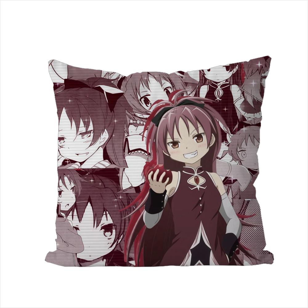 Puella Magi Madoka Magica Pillow Case For Car Sofa Decorative Home Doublesided Print Plush Square Throw Pillow Cushion Cover