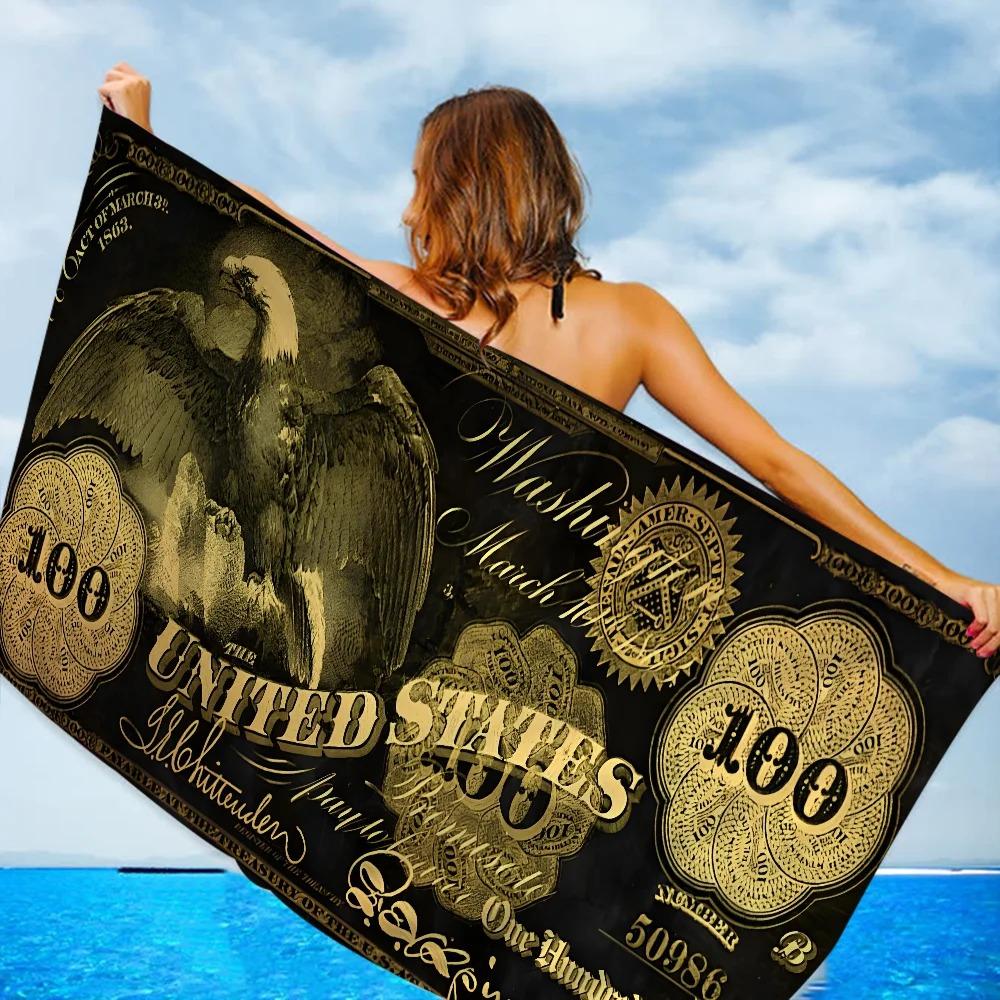 Creative USA Dollar Towel Microfiber Beach Towel Absorbent Quick dry Soft Yoga Swimming Resort Mountain Climbing Towel